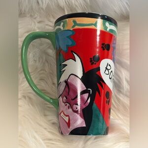 Vintage Disney Villain Ceramic Mug Cruella Deville 101 Dalmatians  Mod/Abstract
